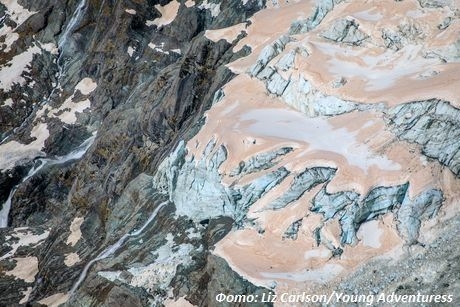 Ледники Новой Зеландии стали красными