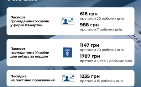 З 1 січня змінено вартість бланків окремих біометричних документів