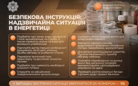 Безпекова інструкція: надзвичайна ситуація в енергетиці - МВС