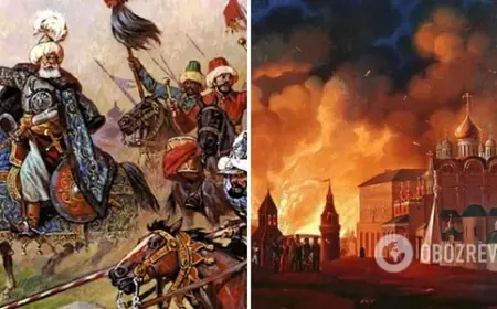 Повністю спалена Москва, татарами взята. Кремль платив данину"історично російському" до 1700 р.