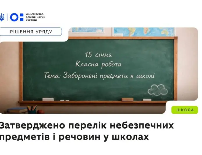 Кабмін затвердив перелік заборонених предметів у закладах освіти