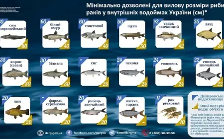 Пам’ятка для рибалок: мінімальні розміри риби та раків, дозволені до вилову